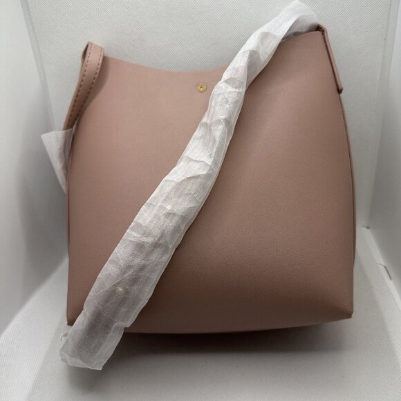 Samara Shoulder Bag Purse Crossbody Peony Pink Adj Strap Vegan Medium NWO - Picture 3 of 6